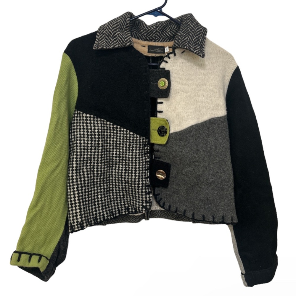 Vintage Wool Upcycled Colorblock Jacket by baabaaZuzu